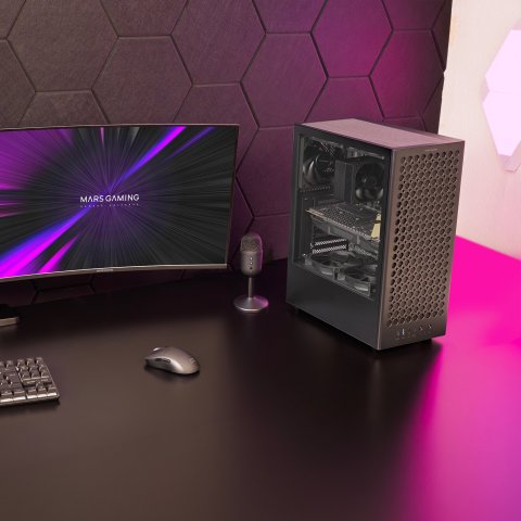Caja Atx Mars Gaming Mc-t800 Frontal Airdot Mesh 4x Ventiladores Fdb Cablehatch Usb-c Negro