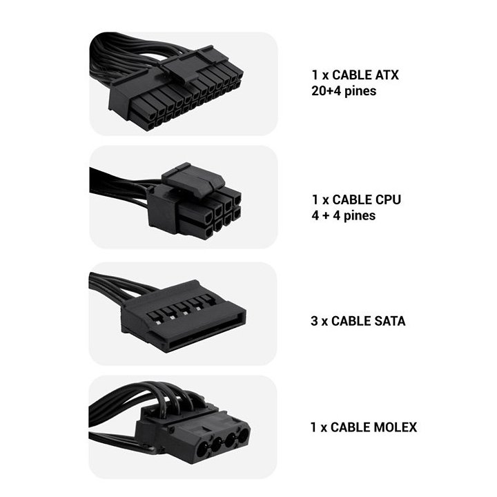 Fuente Alimentacion Sfx Coolbox Basic Black 550 550w Ventilador 8cm Color Negro