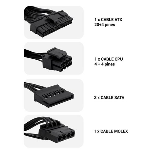 Fuente Alimentacion Sfx Coolbox Basic Black 550 550w Ventilador 8cm Color Negro