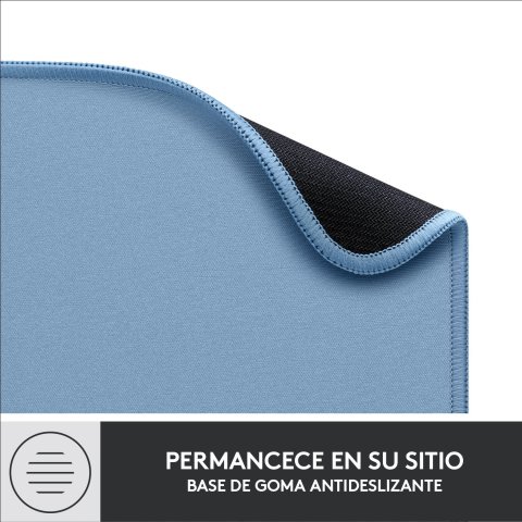 Alfombrilla Logitech Studio Material Reciclado Pet Superficie Tela Goma Antideslizante 230x200mm Gris Azulado