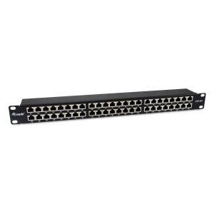 Patch Panel 48 Puertos Categoria 6a  Ftp Apantallado 1u Color Negro