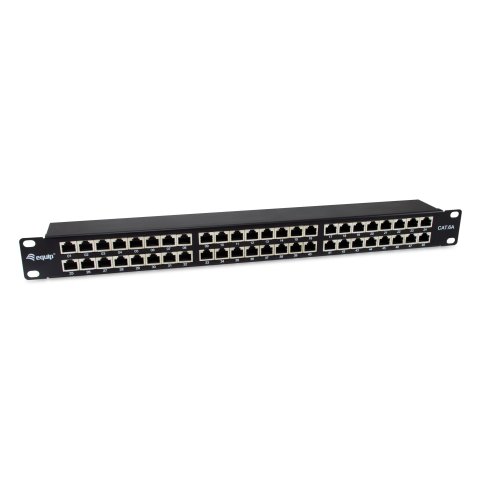 Patch Panel 48 Puertos Categoria 6a  Ftp Apantallado 1u Color Negro