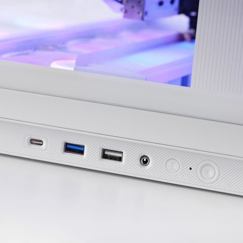 Caja Atx Mars Gaming Mc-revpro Pantalla Lcd 4.3" Cristal Templado 4x Ventiladores Argb Blanco
