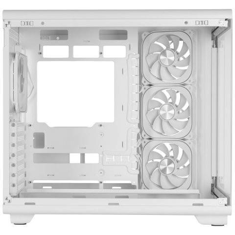 Caja Atx Mars Gaming Mc-revpro Pantalla Lcd 4.3" Cristal Templado 4x Ventiladores Argb Blanco
