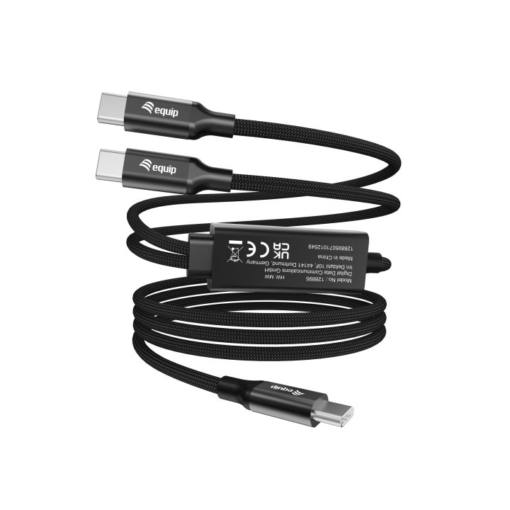 Cable Usb-c De Carga A Usb-c En Y 1.5m Equip 128895 Pd 3.1 140w  480mbps Carcasa Aluminio 