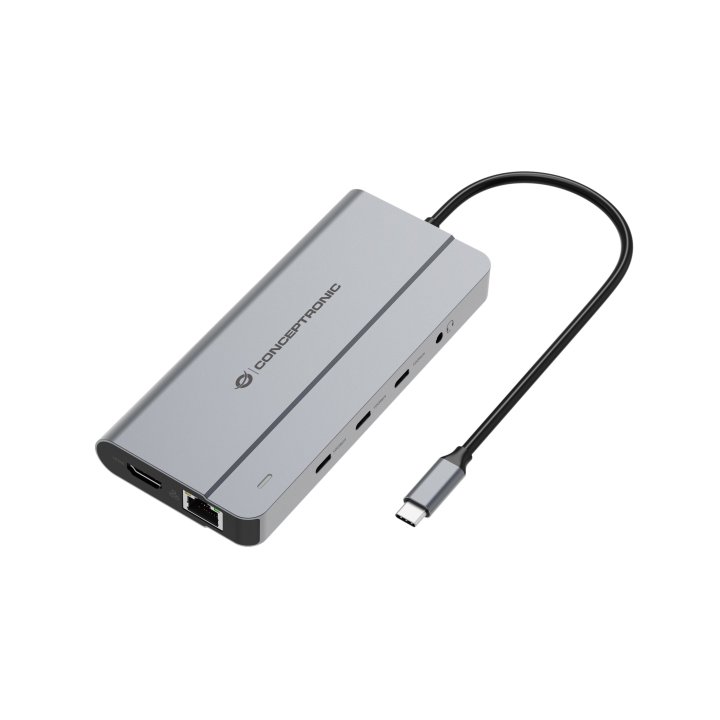 Docking Usb-c Conceptronic Donn34g 1xhdmi 1xvga 1xrj45 2xusb-a 2xusb-c Lector Tarjetas Audio Pd100w