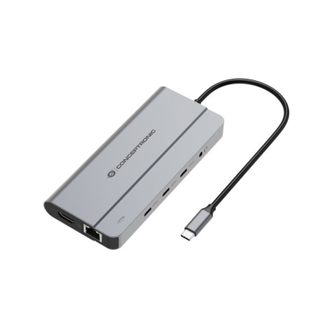 Docking Usb-c Conceptronic Donn34g 1xhdmi 1xvga 1xrj45 2xusb-a 2xusb-c Lector Tarjetas Audio Pd100w
