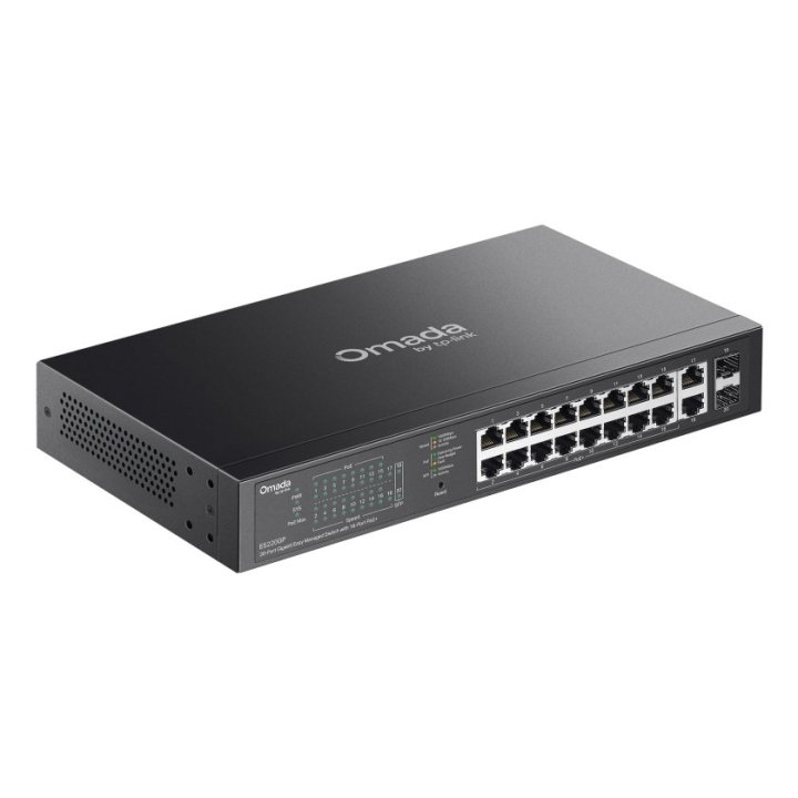 Switch Semigestionable Tp-link Omada Es220gp Gigabit 16xpoe+ 2xrj45 2xsfp 150w Fanless Rack