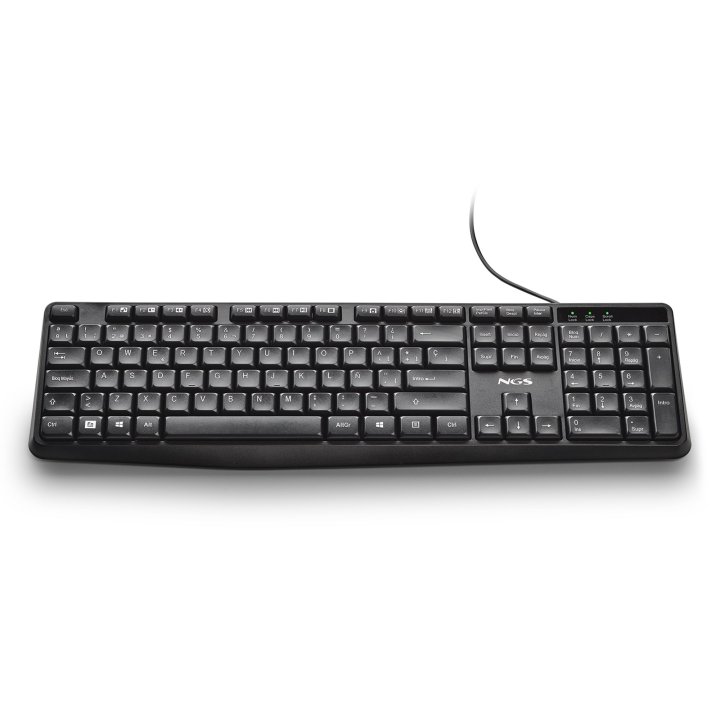 Teclado Ngs Funky V4 Cable Usb-a 104 Teclas Silenciosas Resistente A Derrames Color Negro