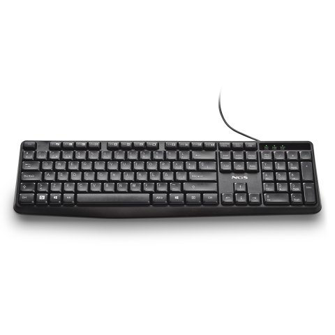 Teclado Ngs Funky V4 Cable Usb-a 104 Teclas Silenciosas Resistente A Derrames Color Negro
