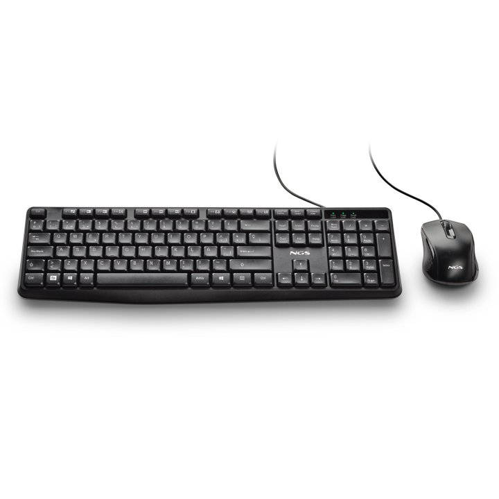 Teclado Y Mouse Ngs Cocoa Kit V2 Usb 1000dpi 12 Teclas Multimedia Diseño Resistente Derrames Negro