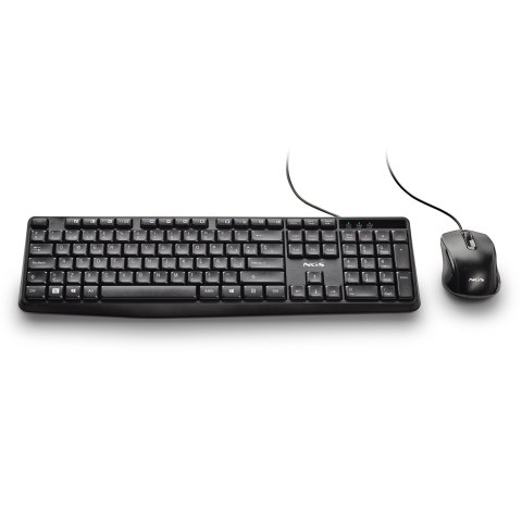 Teclado Y Mouse Ngs Cocoa Kit V2 Usb 1000dpi 12 Teclas Multimedia Diseño Resistente Derrames Negro