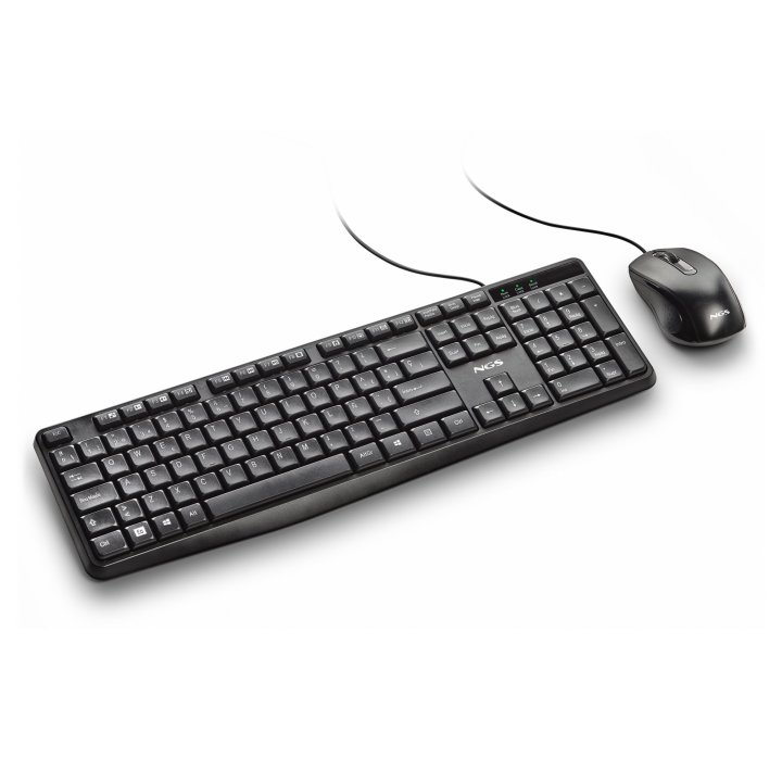 Teclado Y Mouse Ngs Cocoa Kit V2 Usb 1000dpi 12 Teclas Multimedia Diseño Resistente Derrames Negro