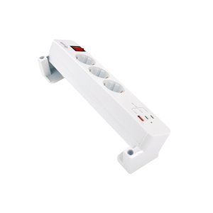 Regleta Alimentacion Equip 245556 Con Abrazadera 3 Tomas Schuko 2xusb-c 1xusb-a 20w Blanco 2