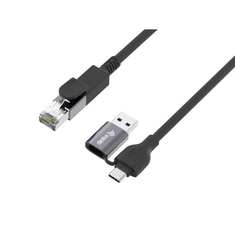 Cable Adaptador De Red Equip Usb-c + A A Rj45 Gigabit Ethernet 5.0m Negro