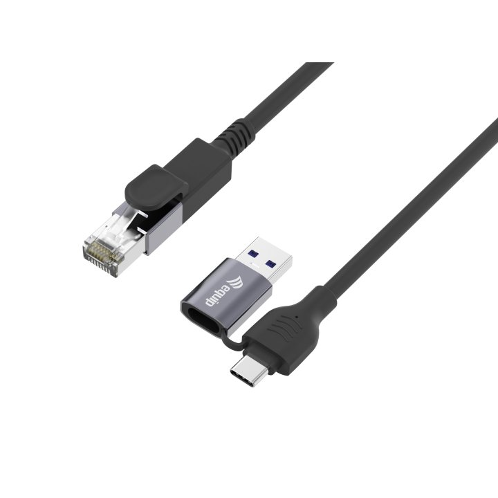 Cable Adaptador De Red Equip Usb-c + A A Rj45 Gigabit Lan 3.0m Negro