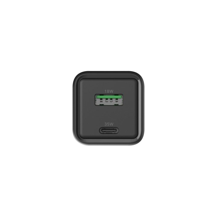Cargador Usb Gan Coolbox 35w 1xusb-c 1xusb-a Pd Qc3.0 35w Negro