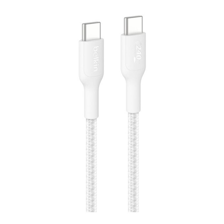 Cable Usb-c A Usb-c 2m Belkin 240w Trenzado Color Blanco