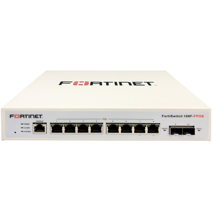 Switch Gestionable Fortinet Fortiswitch 108f-fpoe 10p 8xge Poe+ 2xsfp L2+ Blanco