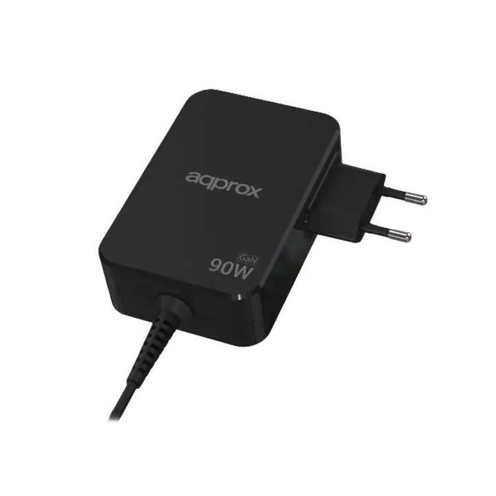 Cargador Usb Gan Approx 90w Cable Usb-c Soldado 1.8m Pd Color Negro