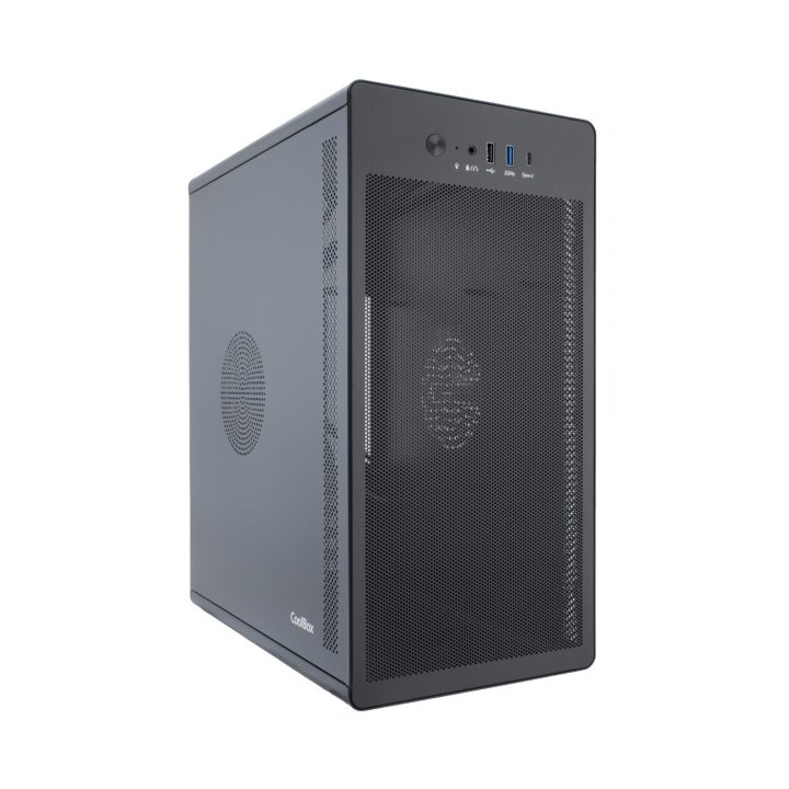 Caja Micro Atx Coolbox M100 Frontal Rejilla Disipador Max 160mm Gpu Max 300mm Negro