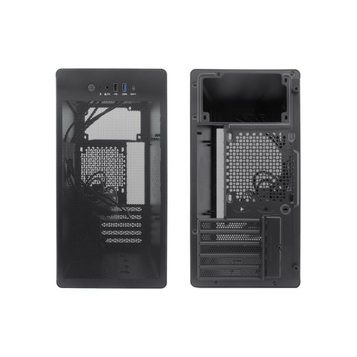 Caja Micro Atx Coolbox M100 Frontal Rejilla Disipador Max 160mm Gpu Max 300mm Negro