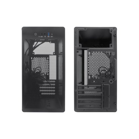 Caja Micro Atx Coolbox M100 Frontal Rejilla Disipador Max 160mm Gpu Max 300mm Negro