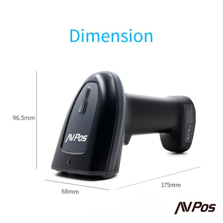 Scanner Codigo De Barras Avpos Bt230 Inalambrico 1d 2d Qr Conexion Usb Bt 2.4ghz Con Base Negro