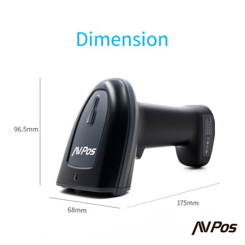 Scanner Codigo De Barras Avpos Bt230 Inalambrico 1d 2d Qr Conexion Usb Bt 2.4ghz Con Base Negro
