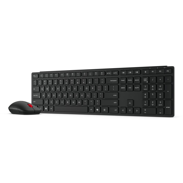 Teclado Y Mouse Lenovo Wireless Multi-mode Pro Combo 6000 Negro Inalambrico 2.4ghz Bt Receptor Usb-a