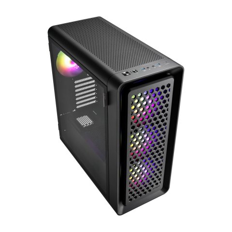 Caja E-atx Fsp Cut593a Cristal Templado Frontal Mesh 4xargb Disipador Max 175mm Gpu Max 400mm Negro
