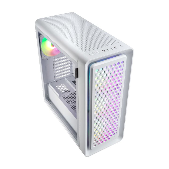 Caja E-atx Fsp Cut593p Cristal Cables Mallado Intercambiable Front 4xargb Cpu 175mm Gpu 400mm Blanca