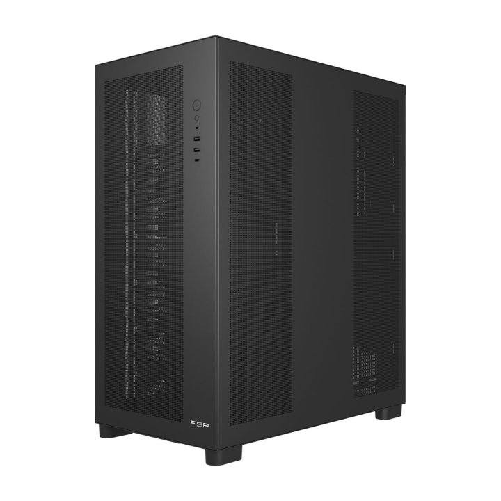Caja E-atx Fsp U500 Front Mesh 5xpwm Pantalla Digital Cpu 180mm Gpu 420mm Negro
