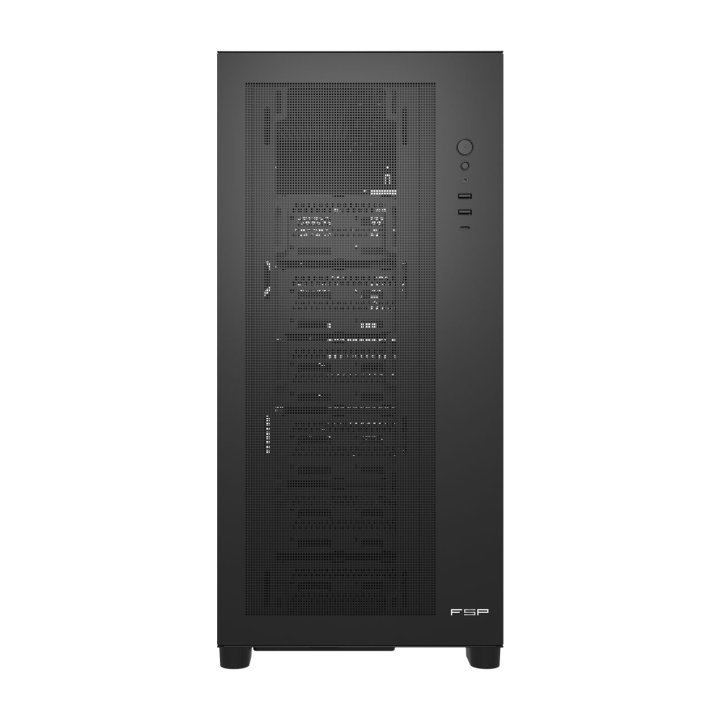Caja E-atx Fsp U500 Front Mesh 5xpwm Pantalla Digital Cpu 180mm Gpu 420mm Negro