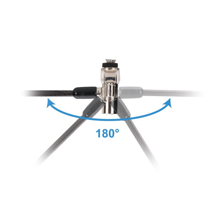 Cable De Seguridad Conceptronic Custodio02bnmt Doble Cabezal Con Llave Compatible Con Llave Maestra