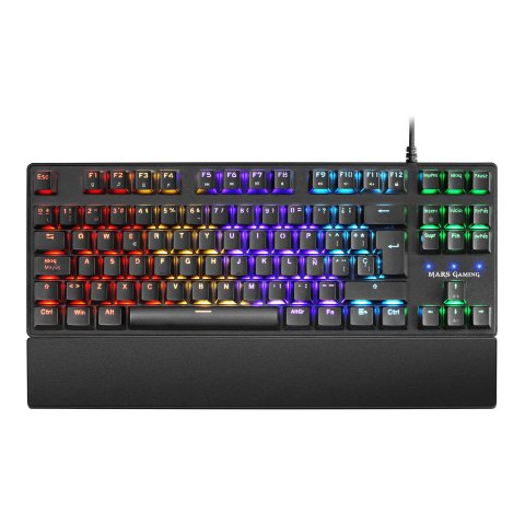 Teclado Mecanico Compacto Tkl Mars Gaming Mkxtkl Switch Rojo Outemu Sq Iluminacion Rgb Reposamuñecas