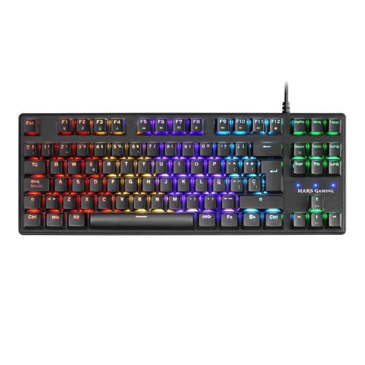 Teclado Mecanico Compacto Tkl Mars Gaming Mkxtkl Switch Rojo Outemu Sq Iluminacion Rgb Reposamuñecas
