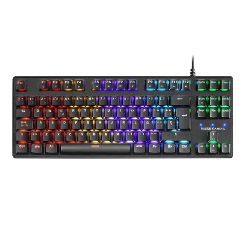 Teclado Mecanico Compacto Tkl Mars Gaming Mkxtkl Switch Rojo Outemu Sq Iluminacion Rgb Reposamuñecas