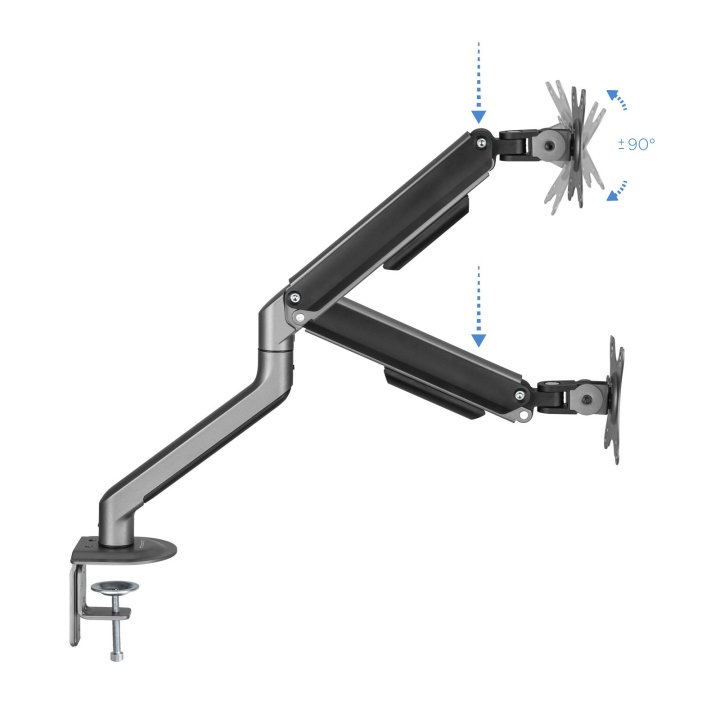 Soporte De Mesa Tooq Db4032tnr-g Para 1 Pantalla De 17-32" Max 9kg Vesa Max. 100x100 Gris negro