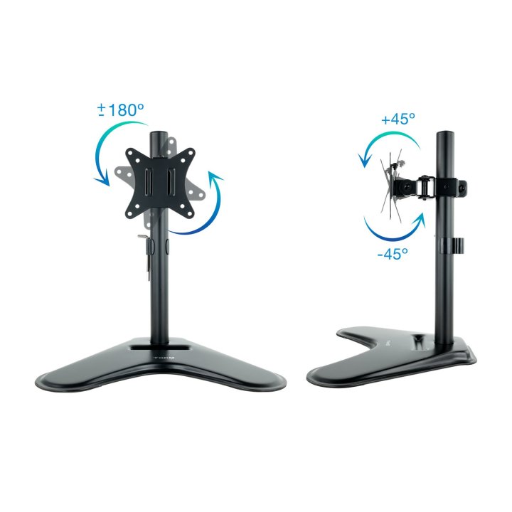Soporte De Mesa Con Base Tooq Db1701tn-b Para 1 Pantalla 17"-32" Gira Incli 1 Brazo Negro
