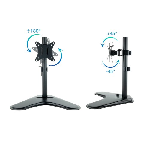 Soporte De Mesa Con Base Tooq Db1701tn-b Para 1 Pantalla 17"-32" Gira Incli 1 Brazo Negro