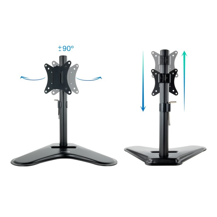 Soporte De Mesa Con Base Tooq Db1701tn-b Para 1 Pantalla 17"-32" Gira Incli 1 Brazo Negro