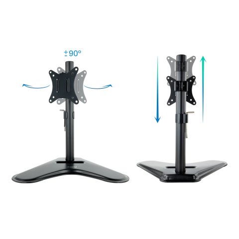 Soporte De Mesa Con Base Tooq Db1701tn-b Para 1 Pantalla 17"-32" Gira Incli 1 Brazo Negro