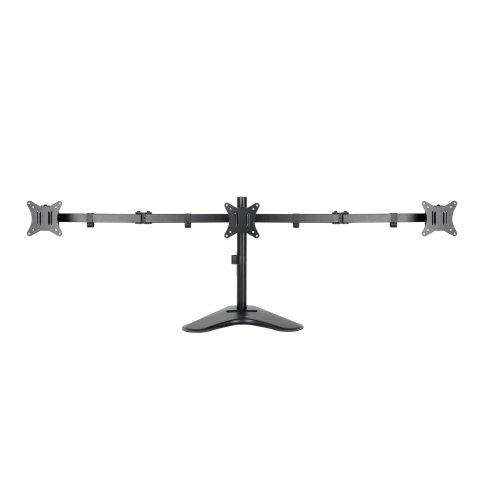 Soporte De Mesa Con Base Tooq Db1704tn-b Para 3 Pantallas De 17" A 27" Max 7kg Por Brazo Vesa 75x75 