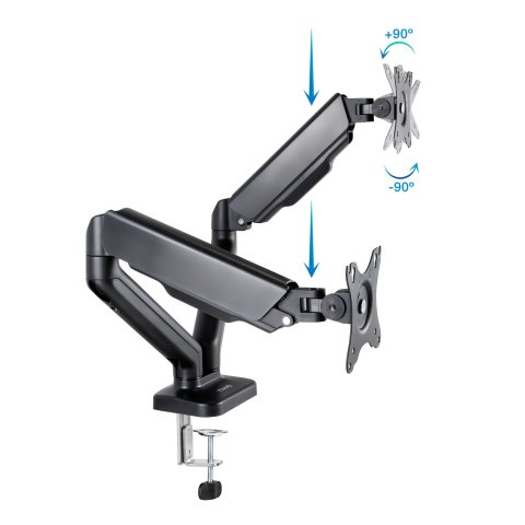 Soporte De Mesa Tooq Db5132tnr-b Para 2 Pantallas 17" A 32" Max 9kg Vesa 75x75 Y 100x100 Engro