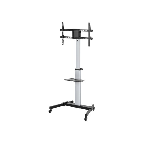 Soporte De Suelo Con Ruedas Equip Para Pantallas De 37-86" Color Plata Con Estante Max. Vesa 600x400