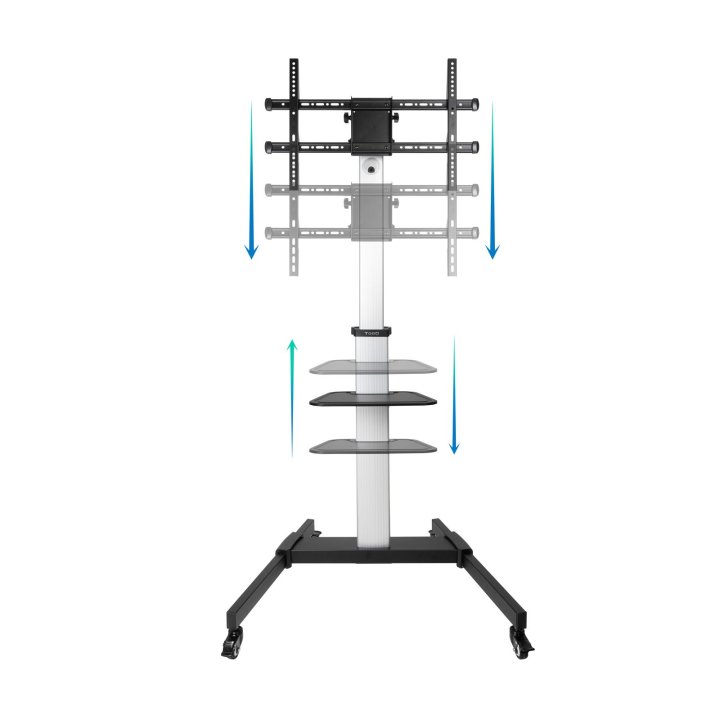 Soporte De Suelo Con Ruedas Tooq Fs1886m-b Para Pantallas De 37"-86" Max. 50kg Vesa Max. 600x400 Con