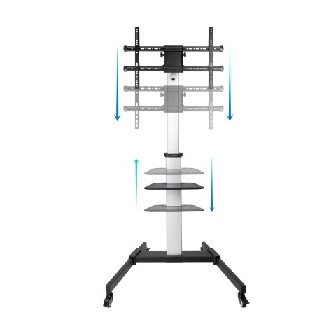 Soporte De Suelo Con Ruedas Tooq Fs1886m-b Para Pantallas De 37"-86" Max. 50kg Vesa Max. 600x400 Con