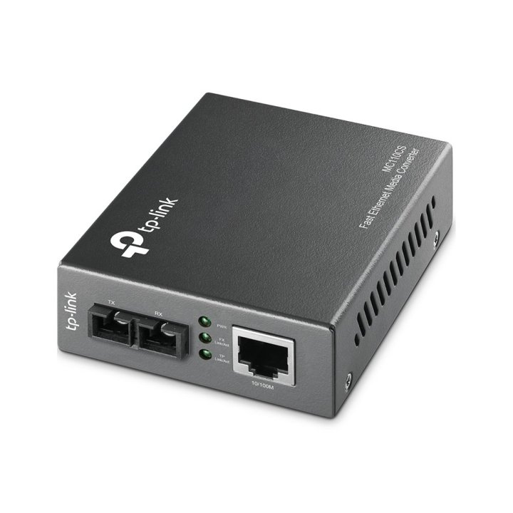 Convertidor Fibra Tp-link Mc110cs Rj45 Eth A Fibra Monomodo Sc 100mb Fullduplex Hasta 20km Montaje E
