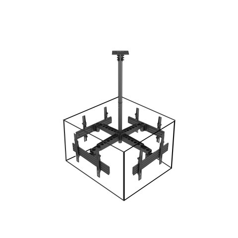 Soporte De Techo Profesional Equip 650372 Para 4 Pantallas 32"-55" Inclinable Max. 30kgs